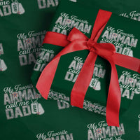 Proud Air Force Family Wrapping Paper Roll My Favorite Airman Calls Me Dad - Wonder Print Shop