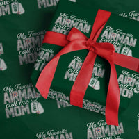 Proud Air Force Family Wrapping Paper Roll My Favorite Airman Calls Me Mom - Wonder Print Shop