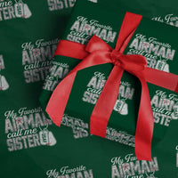 Proud Air Force Family Wrapping Paper Roll My Favorite Airman Calls Me Sister - Wonder Print Shop