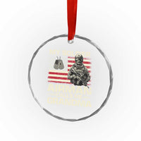 Proud Air Force Grandma Crystal Glass Ornament My Soldier Airman Calls Me Grandma US Flag - Wonder Print Shop