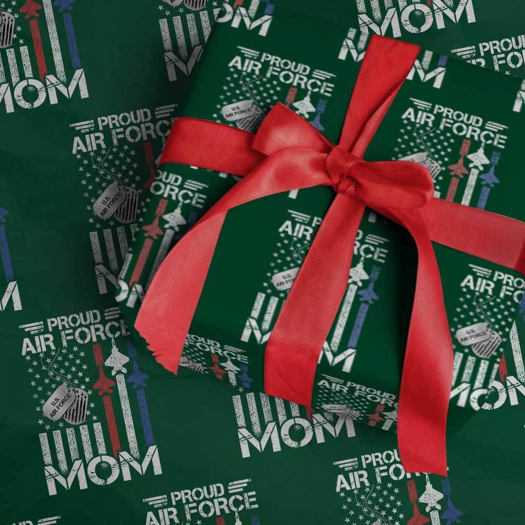 Proud Air Force Mom Wrapping Paper Roll Military Army Mama Vintage American Flag