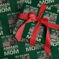 Proud Air Force Mom Wrapping Paper Roll My Soldier Airman Calls Me Mom US Flag - Wonder Print Shop
