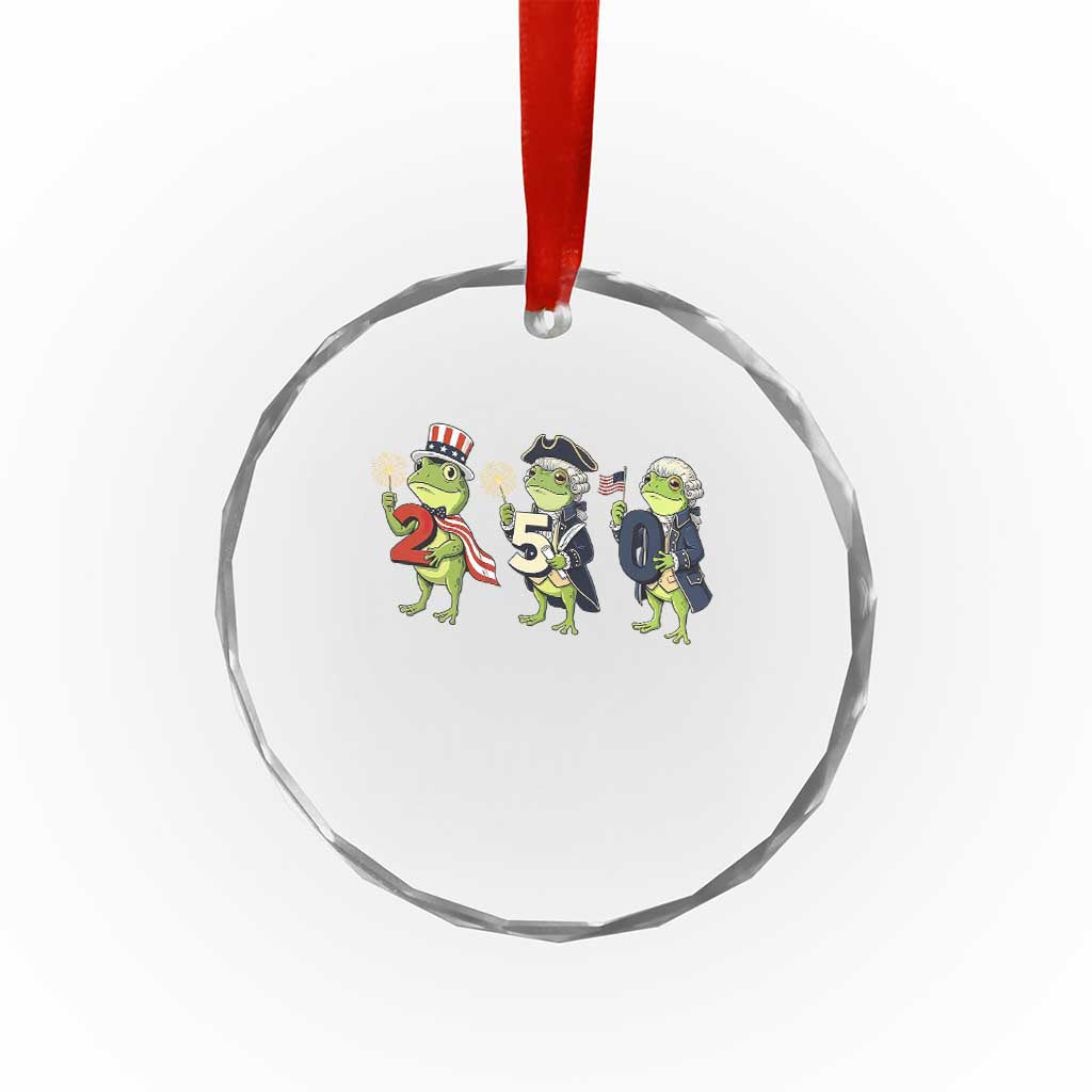 Proud American Frog Crystal Glass Ornament Celebrating 250 Years Of Freedom