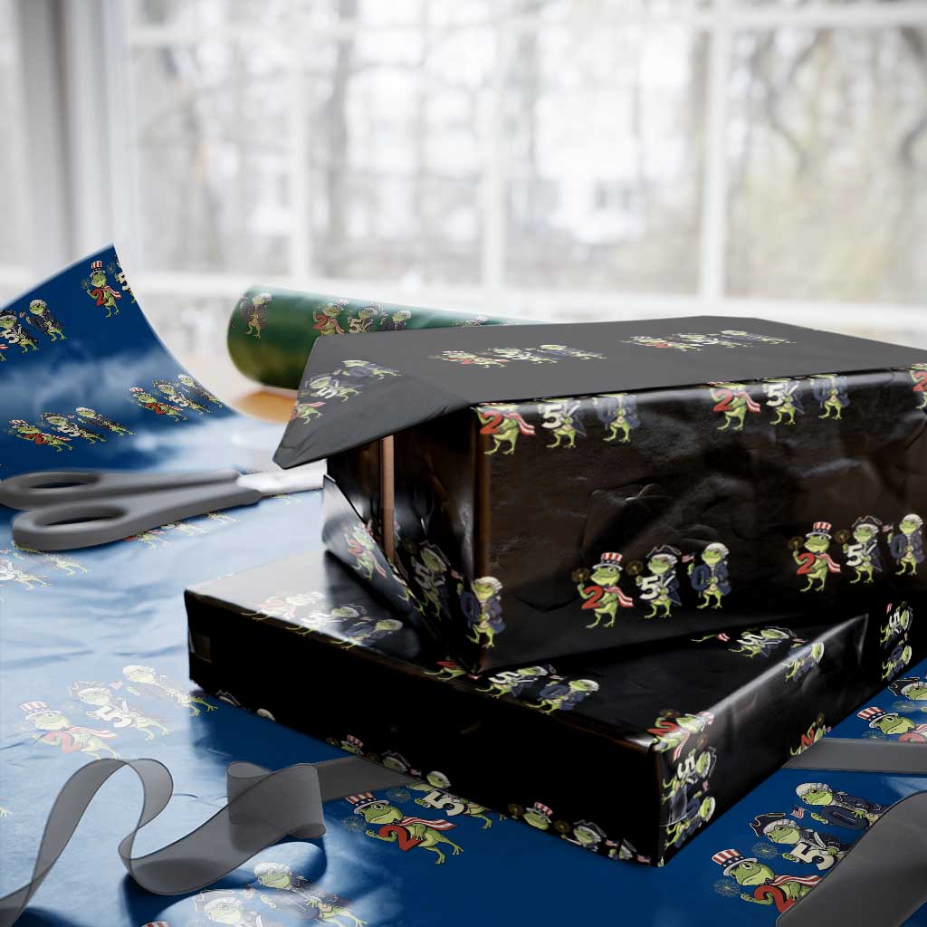 Proud American Frog Wrapping Paper Roll Celebrating 250 Years Of Freedom