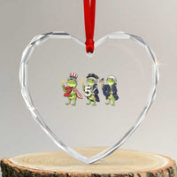 Proud American Frog Heart Crystal Glass Ornament Celebrating 250 Years Of Freedom