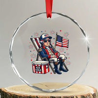 Proud American George Washington Patriotic Crystal Glass Ornament