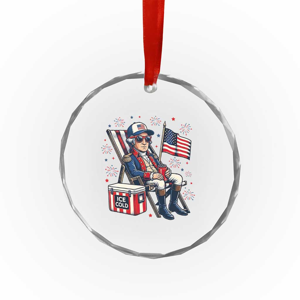 Proud American George Washington Patriotic Crystal Glass Ornament