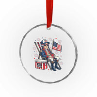 Proud American George Washington Patriotic Crystal Glass Ornament