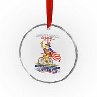 Proud American Humor Patriotic Frog On Bicycle Graphic Crystal Glass Ornament Imagine A Country So Great Pride