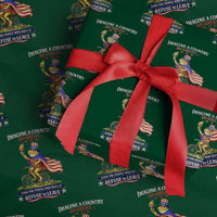 Proud American Humor Patriotic Frog On Bicycle Graphic Wrapping Paper Roll Imagine A Country So Great Pride