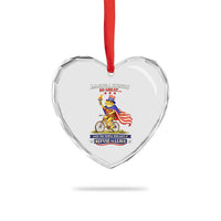 Proud American Humor Patriotic Frog On Bicycle Graphic Heart Crystal Glass Ornament Imagine A Country So Great Pride