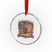 Proud American Woodworker Crystal Glass Ornament Born To Woodwork Patriotic Gift