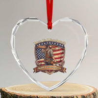 Proud American Woodworker Heart Crystal Glass Ornament Born To Woodwork Patriotic Gift