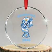 Proud Argentina Soccer 2026 Crystal Glass Ornament World Football Fan Gift