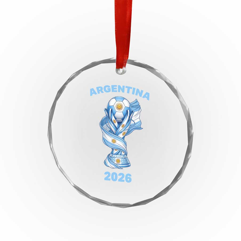 Proud Argentina Soccer 2026 Crystal Glass Ornament World Football Fan Gift