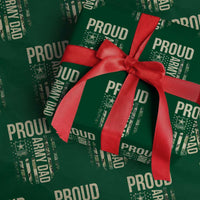 Proud Army Dad Camo American Flag Veteran Gift Wrapping Paper Roll