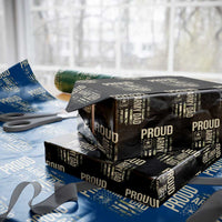 Proud Army Dad Camo American Flag Veteran Gift Wrapping Paper Roll