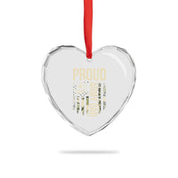 Proud Army Dad Camo American Flag Veteran Gift Heart Crystal Glass Ornament