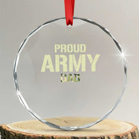 Proud Army Dad Crystal Glass Ornament Military Camo American Flag Father's Day