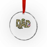 Proud Army Dad USA Flag Camo Crystal Glass Ornament Fathers Day Gift