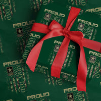 Proud Army Dad Wrapping Paper Roll Military Father US Army Camo Flag