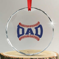 Proud Baseball Dad Crystal Glass Ornament Game Day Gift For Him