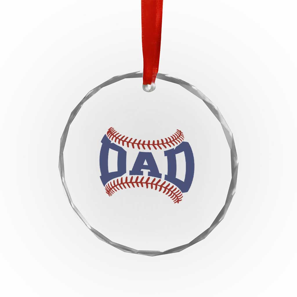 Proud Baseball Dad Crystal Glass Ornament Game Day Gift For Him