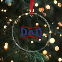 Proud Baseball Dad Crystal Glass Ornament Game Day Gift For Him