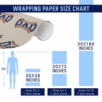 Proud Baseball Dad Wrapping Paper Roll Game Day Gift For Him