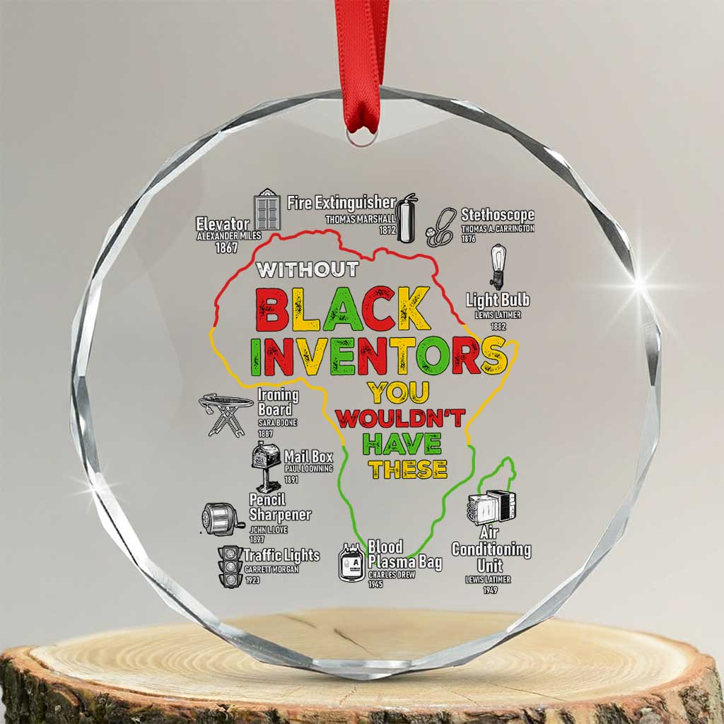 Proud Black Inventors Crystal Glass Ornament Black History Month African American Pride - Wonder Print Shop