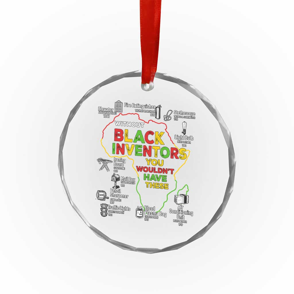 Proud Black Inventors Crystal Glass Ornament Black History Month African American Pride - Wonder Print Shop