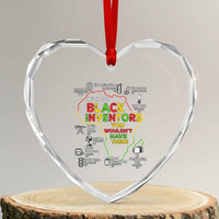 Proud Black Inventors Heart Crystal Glass Ornament Black History Month African American Pride - Wonder Print Shop