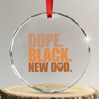 Proud Black New Dad Crystal Glass Ornament African American Fathers Day Gift