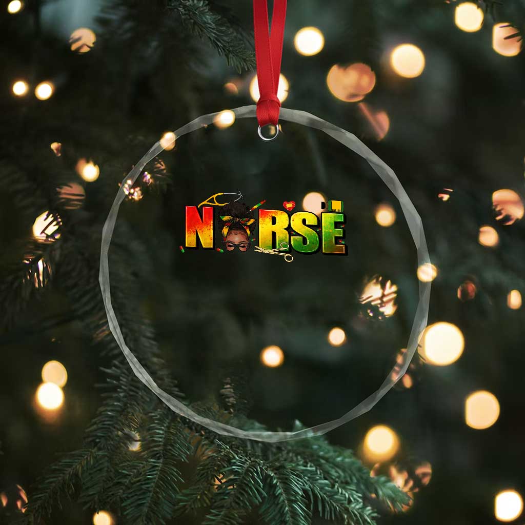 Proud Black Nurse Crystal Glass Ornament Black History Month Healthcare Gift - Wonder Print Shop
