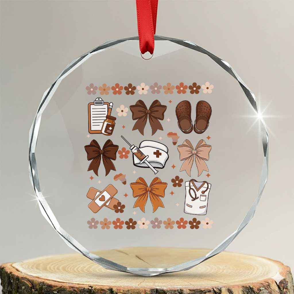 Proud Black Nurse Crystal Glass Ornament Gift For African Nurse Black History - Wonder Print Shop