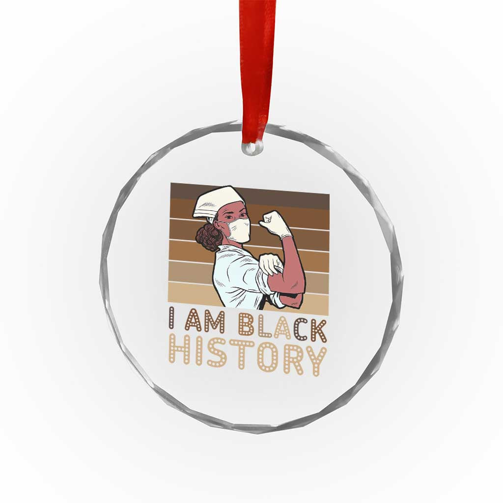 Proud Black Nurse Crystal Glass Ornament I Am Black History - Wonder Print Shop
