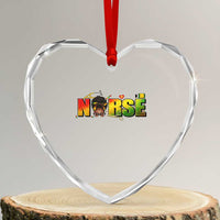 Proud Black Nurse Heart Crystal Glass Ornament Black History Month Healthcare Gift - Wonder Print Shop