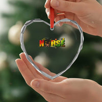 Proud Black Nurse Heart Crystal Glass Ornament Black History Month Healthcare Gift - Wonder Print Shop