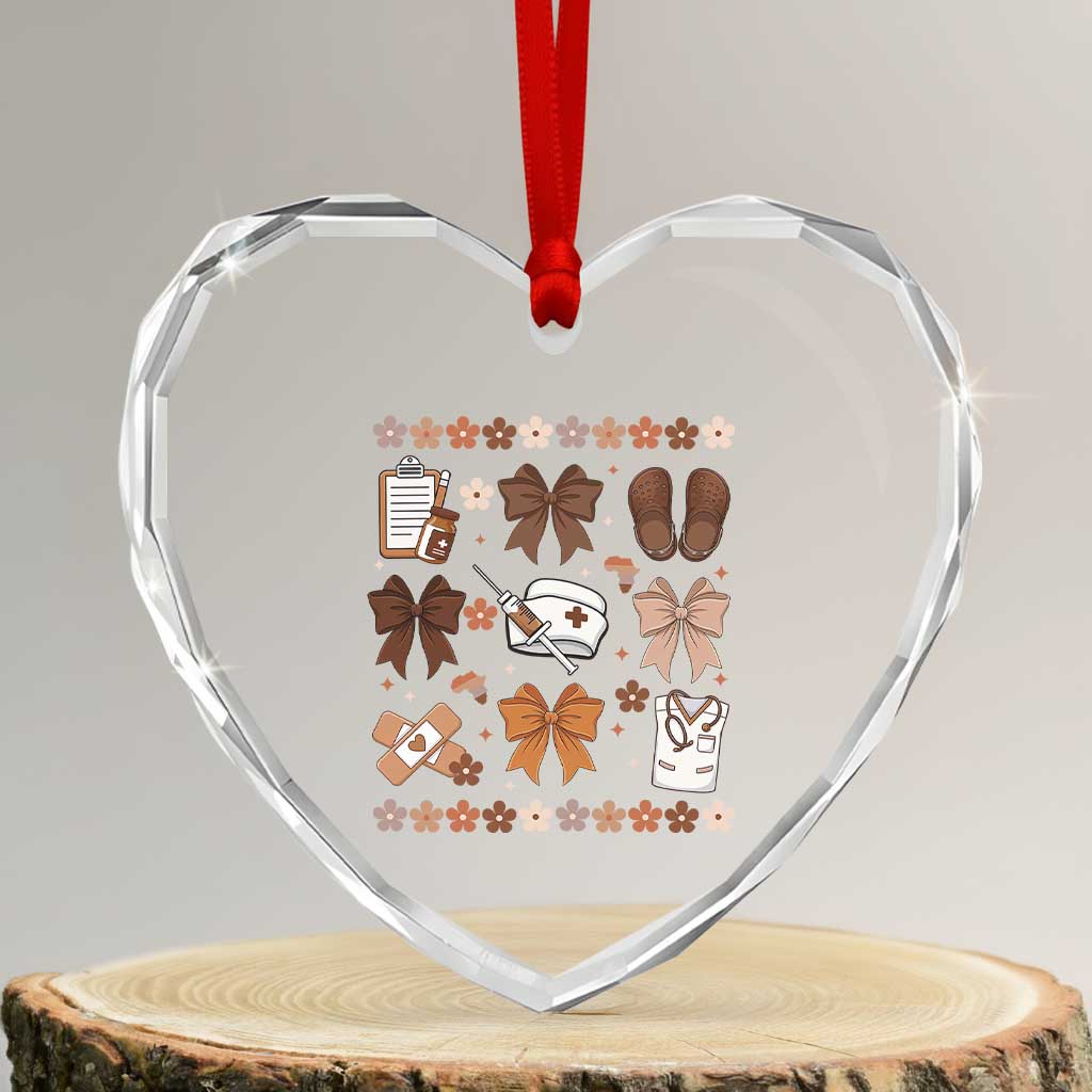 Proud Black Nurse Heart Crystal Glass Ornament Gift For African Nurse Black History - Wonder Print Shop
