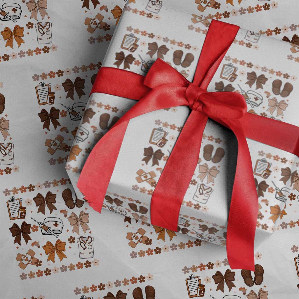 Proud Black Nurse Wrapping Paper Roll Gift For African Nurse Black History - Wonder Print Shop