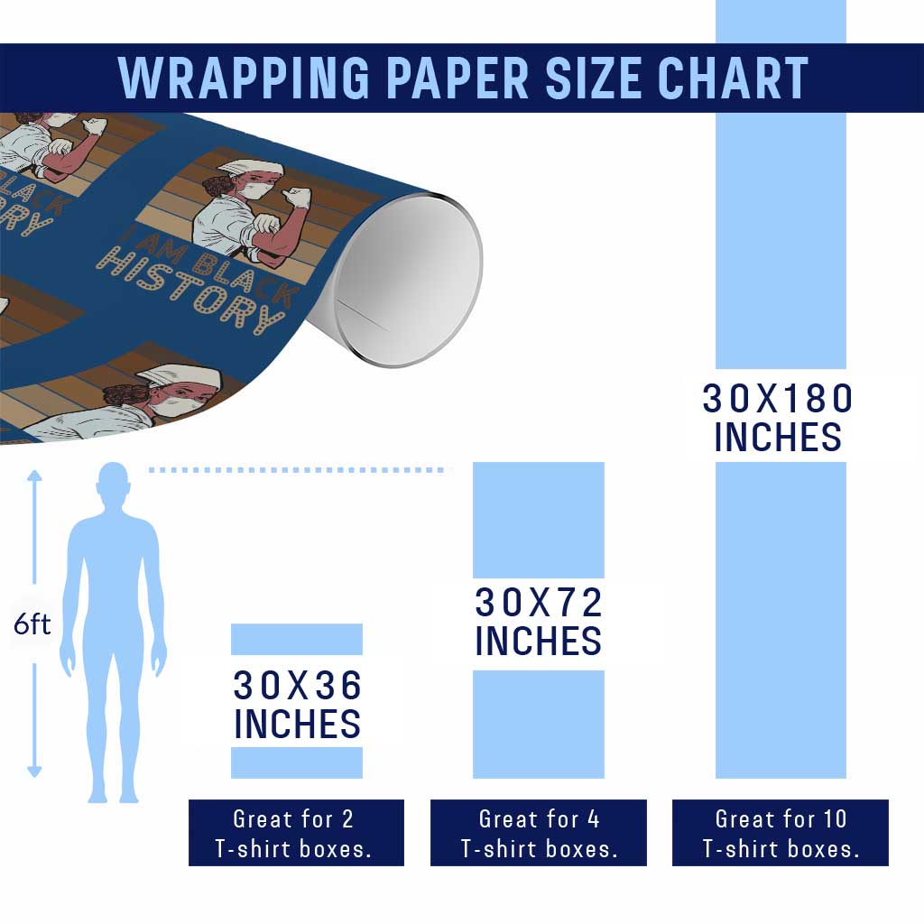 Proud Black Nurse Wrapping Paper Roll I Am Black History - Wonder Print Shop