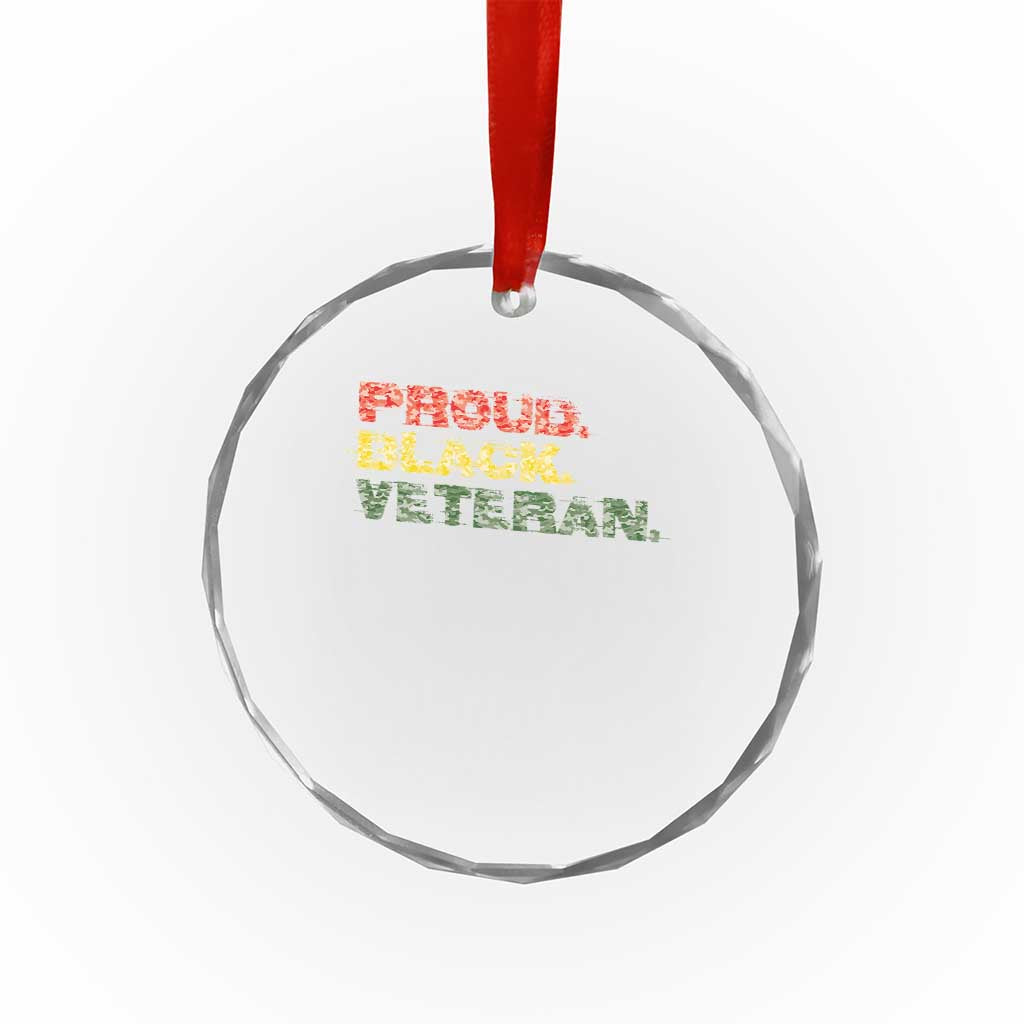 Proud Black Veteran Crystal Glass Ornament Veterans Day Proud Military Camouflage