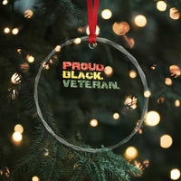 Proud Black Veteran Crystal Glass Ornament Veterans Day Proud Military Camouflage