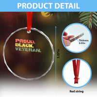 Proud Black Veteran Crystal Glass Ornament Veterans Day Proud Military Camouflage