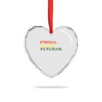 Proud Black Veteran Heart Crystal Glass Ornament Veterans Day Proud Military Camouflage