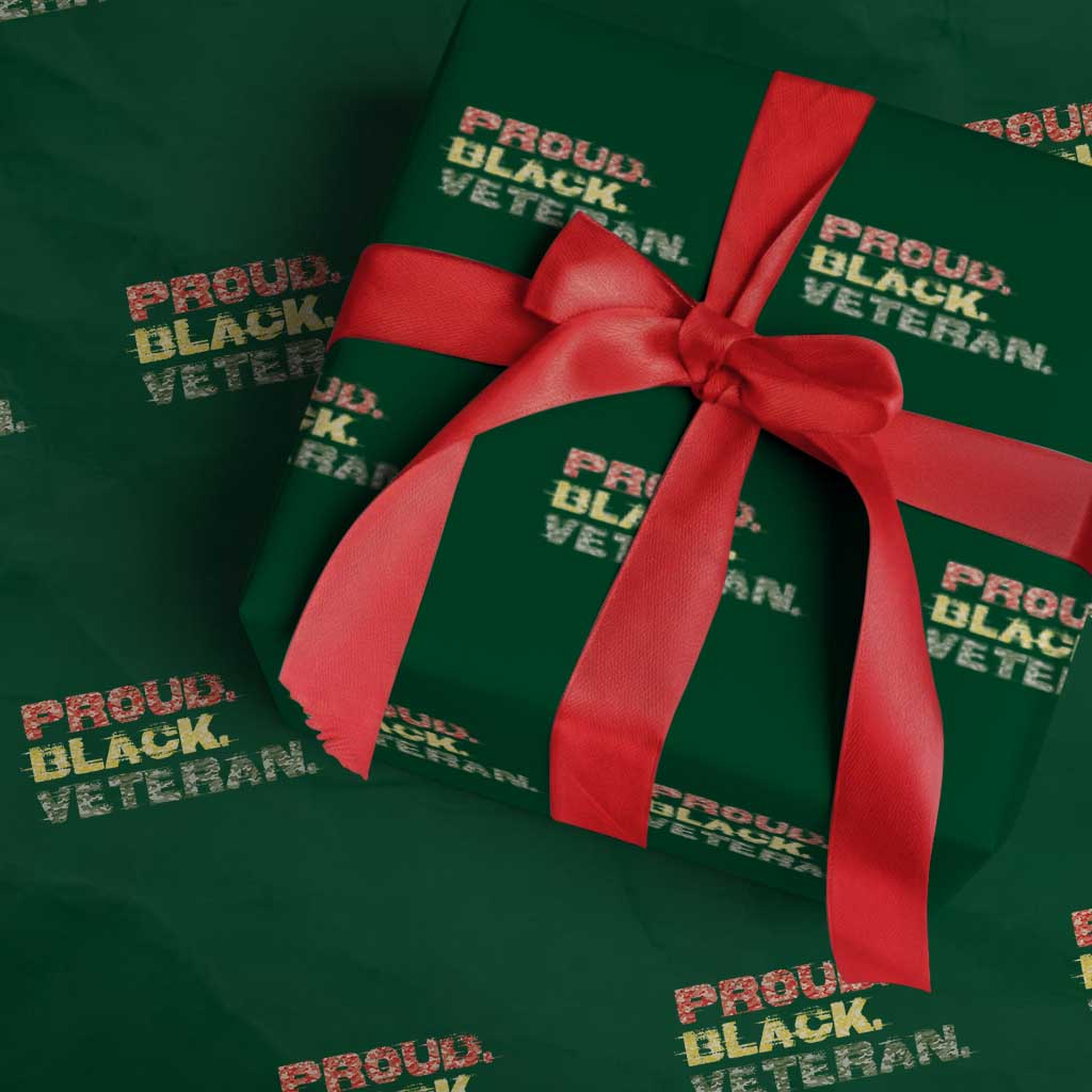Proud Black Veteran Wrapping Paper Roll Veterans Day Proud Military Camouflage