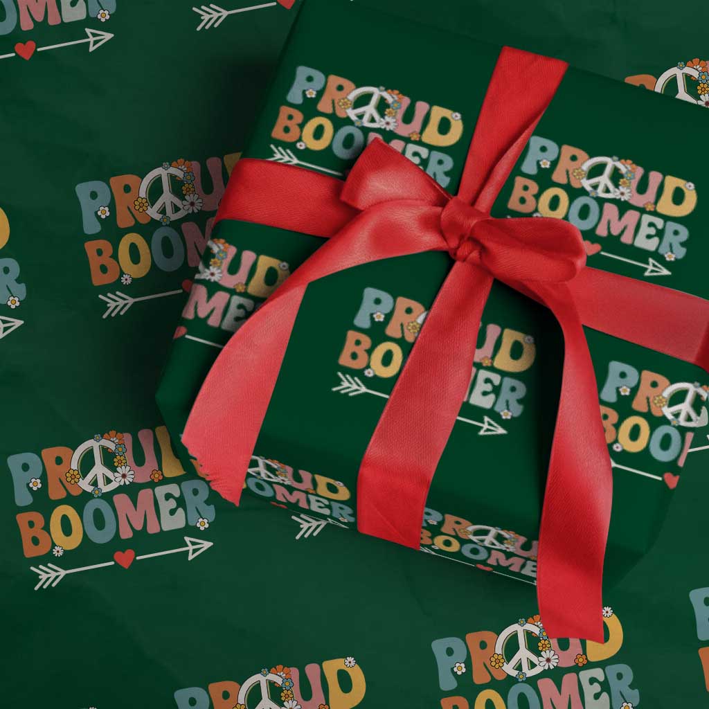 Proud Boomer Wrapping Paper Roll Boomers Generation Peace Sign Hippie 50s 60s - Wonder Print Shop