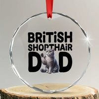 Proud British Shorthair Dad Crystal Glass Ornament Cute Cat Fathers Day Gift