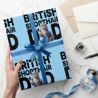 Proud British Shorthair Dad Wrapping Paper Roll Cute Cat Fathers Day Gift