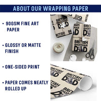 Proud British Shorthair Dad Wrapping Paper Roll Cute Cat Fathers Day Gift